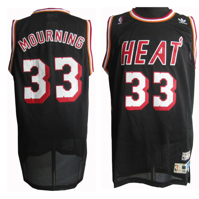  NBA Miami Heat 33 Alonzo Mourning Swingman Throwback Black Jersey